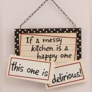 🆕Polka Dot Kitchen Sign with Humorous Quote